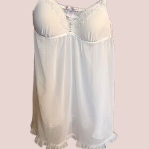 Linea Donatella Vintage 70s White Sheer Nightie